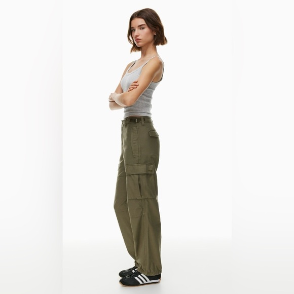 Aritzia TNA Army Green Cargo Pants
